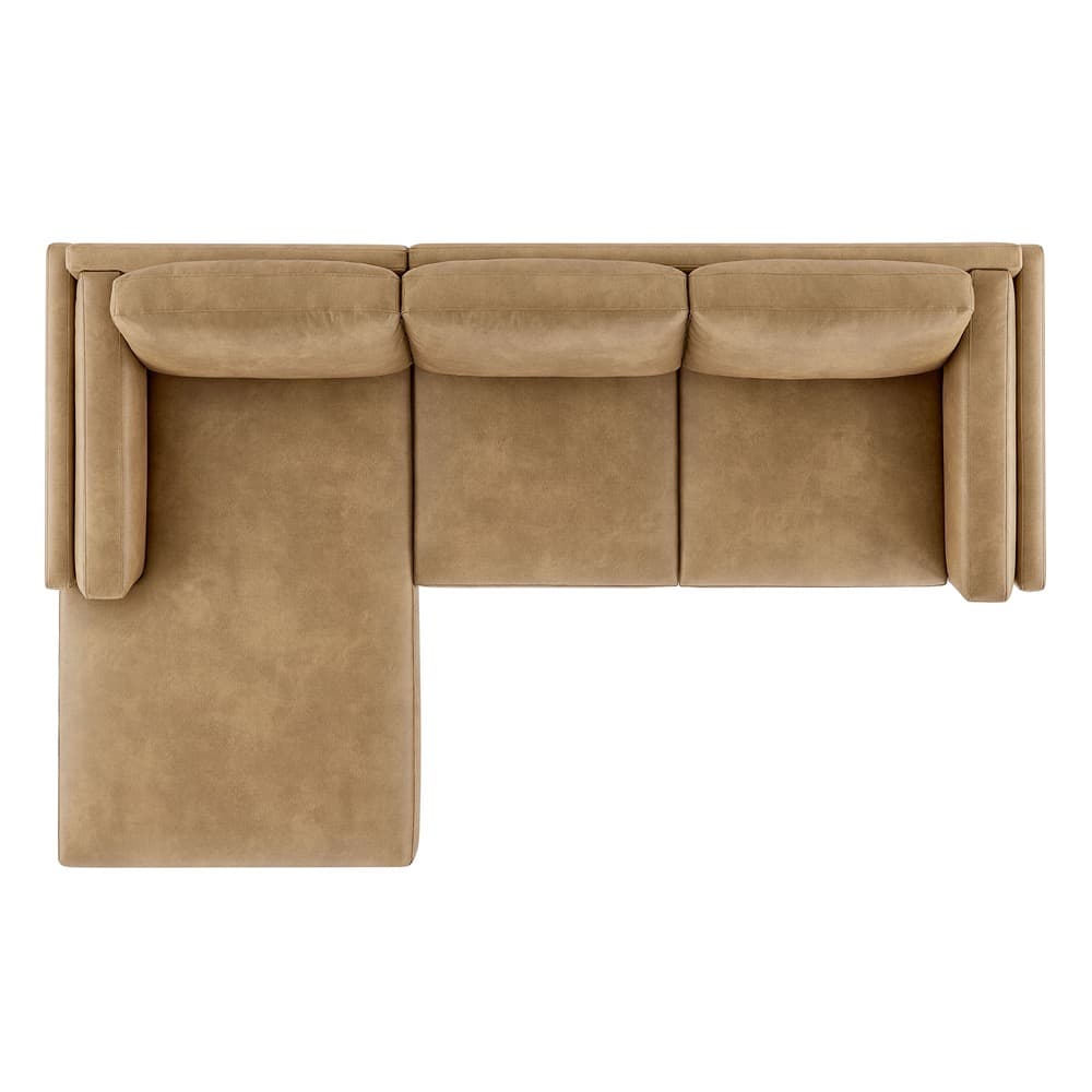 Roscoe Left-Facing Vegan Leather Sectional Sofa with Chaise in Toast by Modway - Image 4
