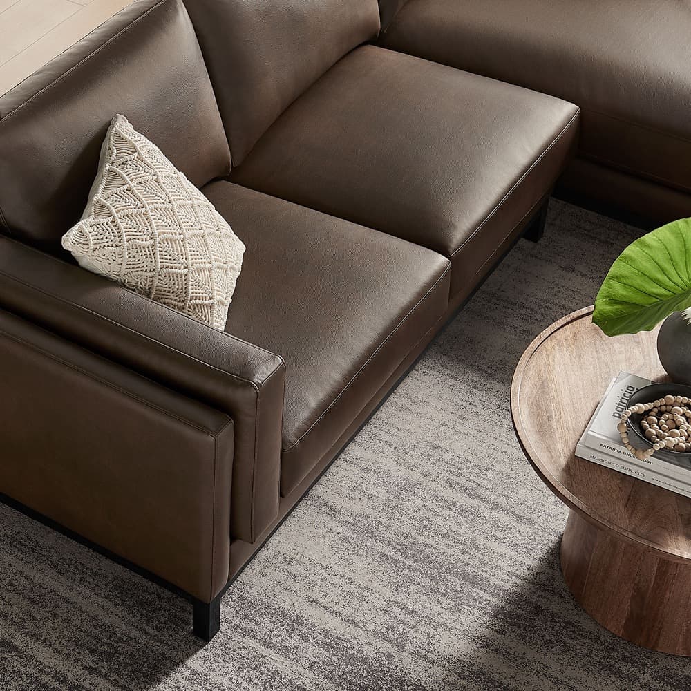 Roscoe Right-Facing Vegan Leather Sectional Sofa with Chaise in Espresso by Modway - Image 7