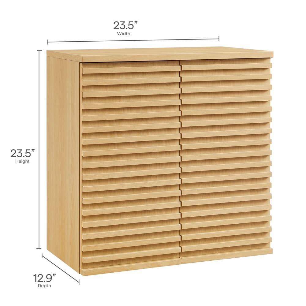 Render Wall Mounted Bathroom Cabinet in Oak by Modway - Image 3