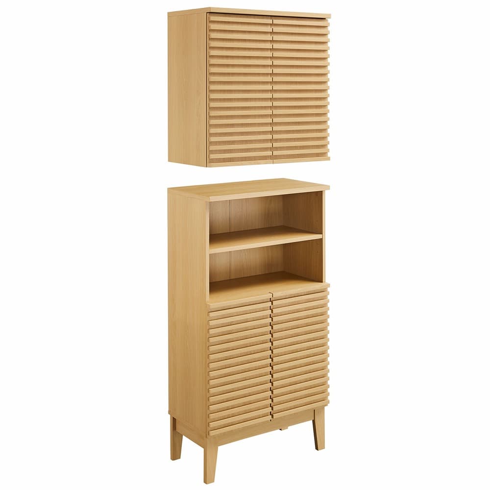 Render Bathroom Cabinet Set in Oak by Modway