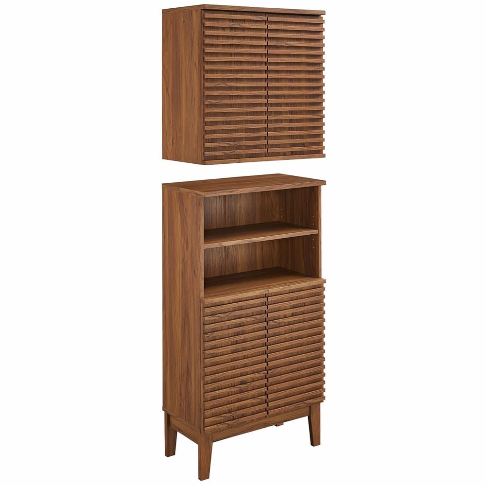 Render Bathroom Cabinet Set in Walnut by Modway