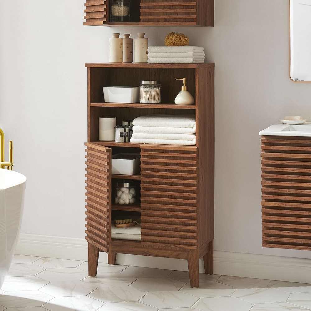Render Bathroom Cabinet Set in Walnut by Modway - Image 10