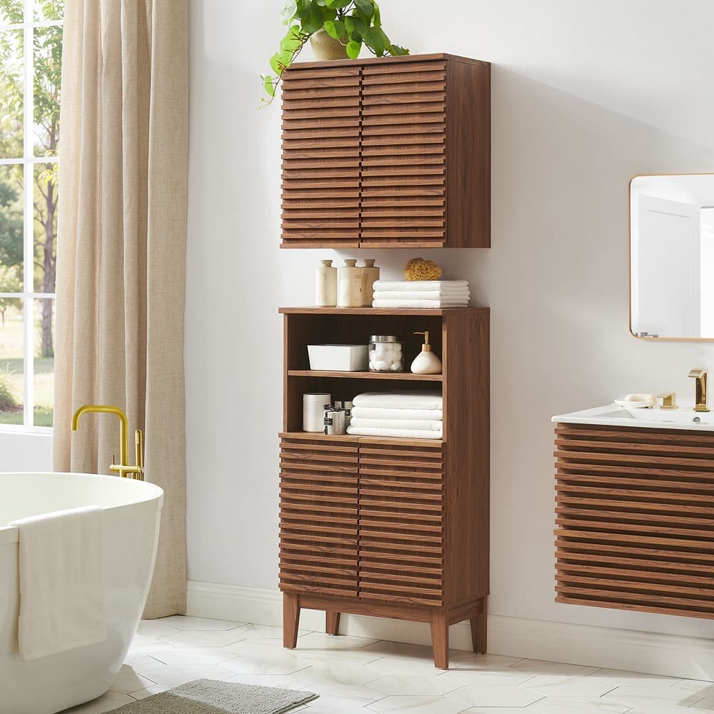 Render Bathroom Cabinet Set in Walnut by Modway - Image 9