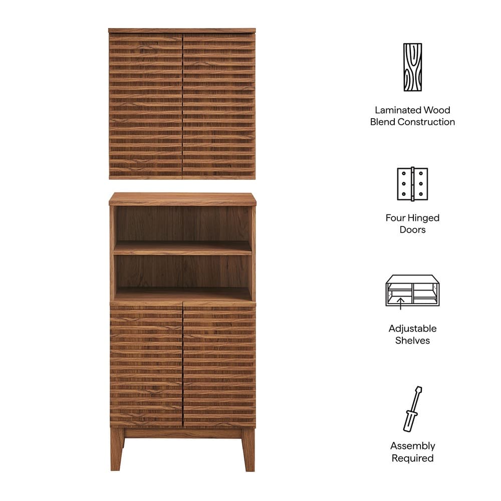Render Bathroom Cabinet Set in Walnut by Modway - Image 2