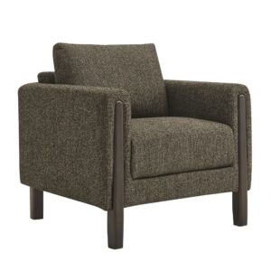 Hawken Boucle Fabric Accent Armchair in Antique Espresso by Modway