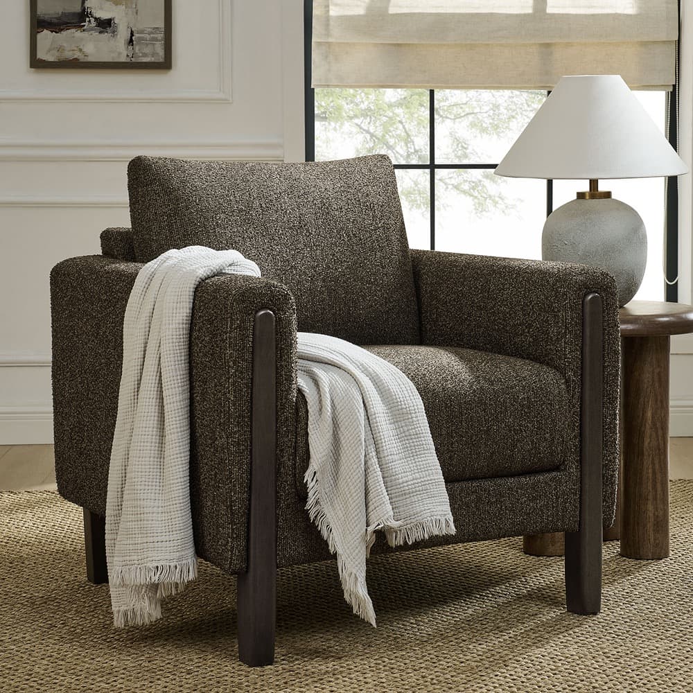 Hawken Boucle Fabric Accent Armchair in Antique Espresso by Modway - Image 8