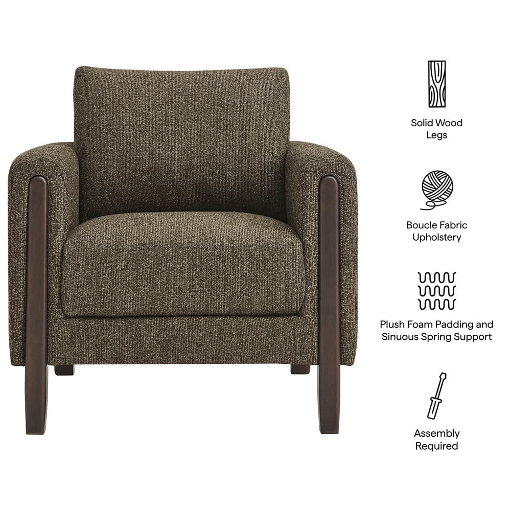 Hawken Boucle Fabric Accent Armchair in Antique Espresso by Modway - Image 3