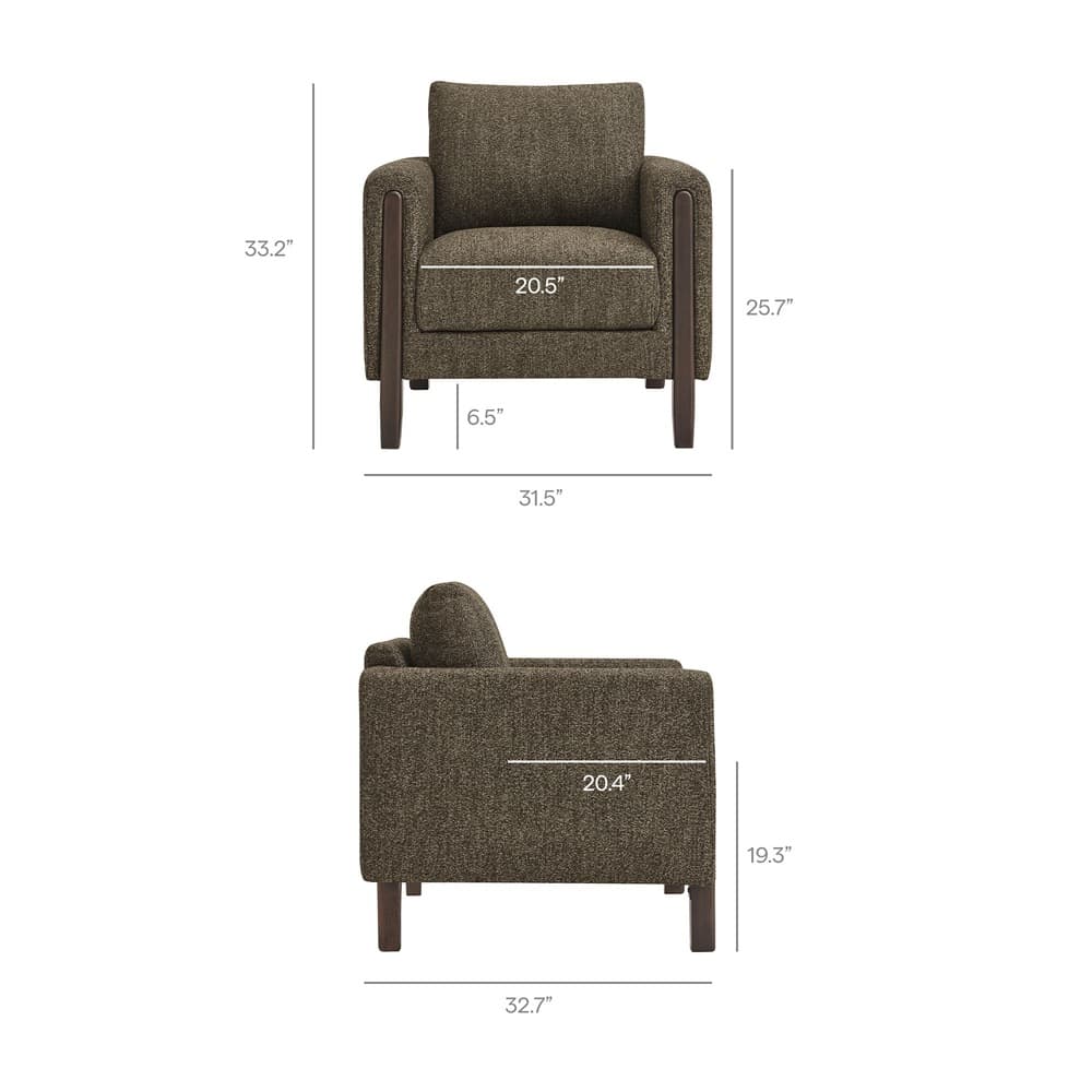 Hawken Boucle Fabric Accent Armchair in Antique Espresso by Modway - Image 2