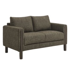 Hawken Boucle Fabric Loveseat in Antique Espresso by Modway