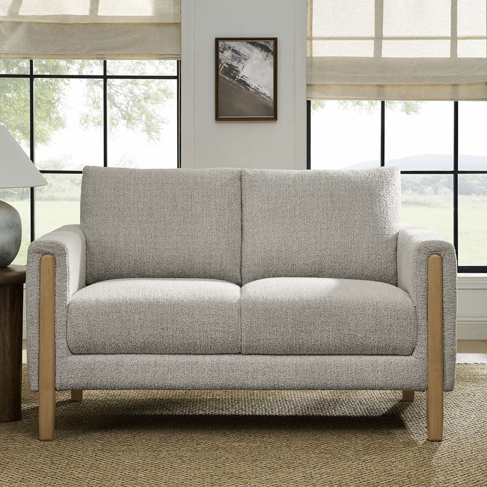 Hawken Boucle Fabric Loveseat in Parchment Beech by Modway - Image 8