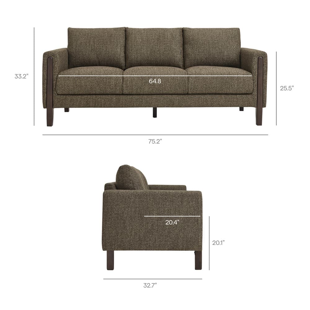 Hawken Boucle Fabric Sofa in Antique Espresso by Modway - Image 2
