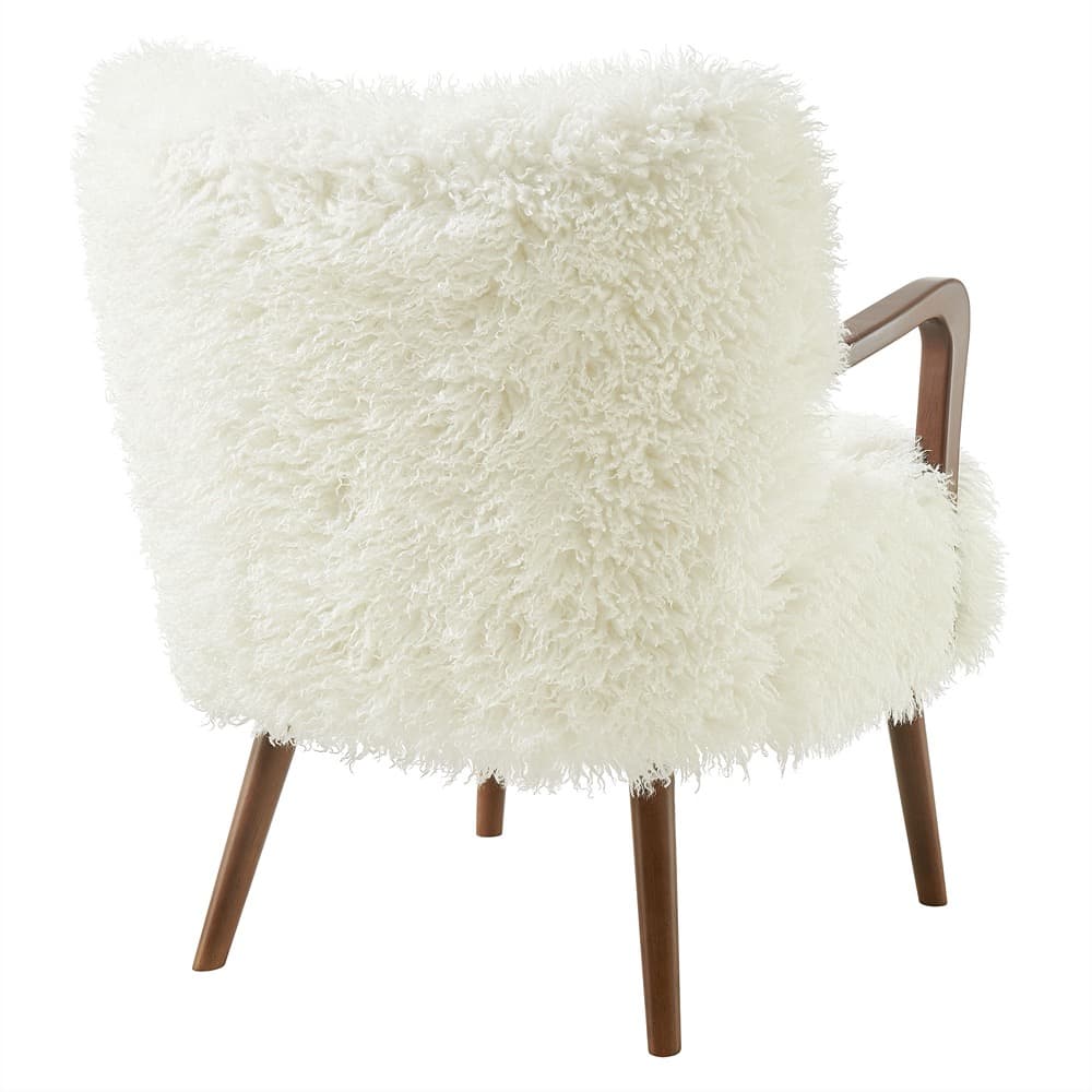 Zerra Faux Shearling Accent Armchair in White by Modway - Image 5