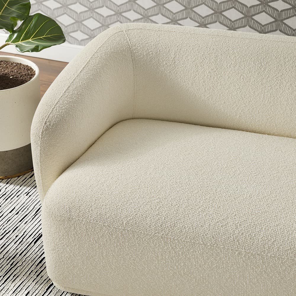Monica 88 Inch Boucle Fabric Sofa in Cream by Modway - Image 9