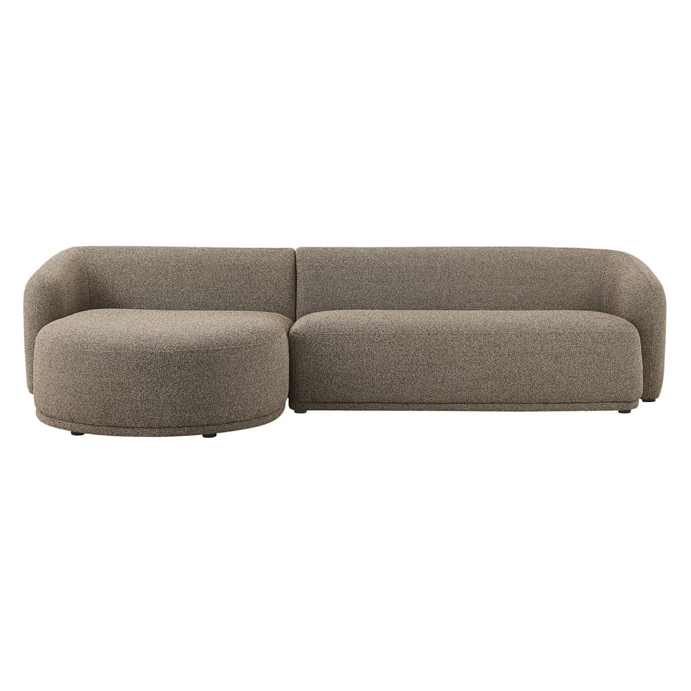 Monica 2 Piece Left Facing Boucle Fabric Modular Sofa with Chaise in Earth by Modway - Image 6