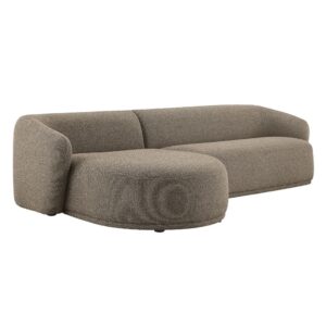 Monica 2 Piece Left Facing Boucle Fabric Modular Sofa with Chaise in Earth by Modway