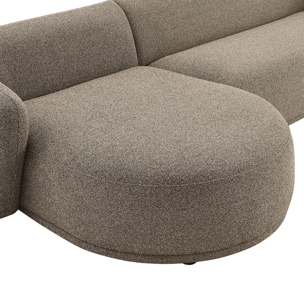 Monica 2 Piece Left Facing Boucle Fabric Modular Sofa with Chaise in Earth by Modway - Image 7