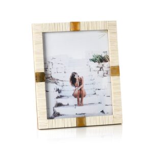 Maha Bone & Brass Trim Photo Frames in 3 Sizes by Zodax