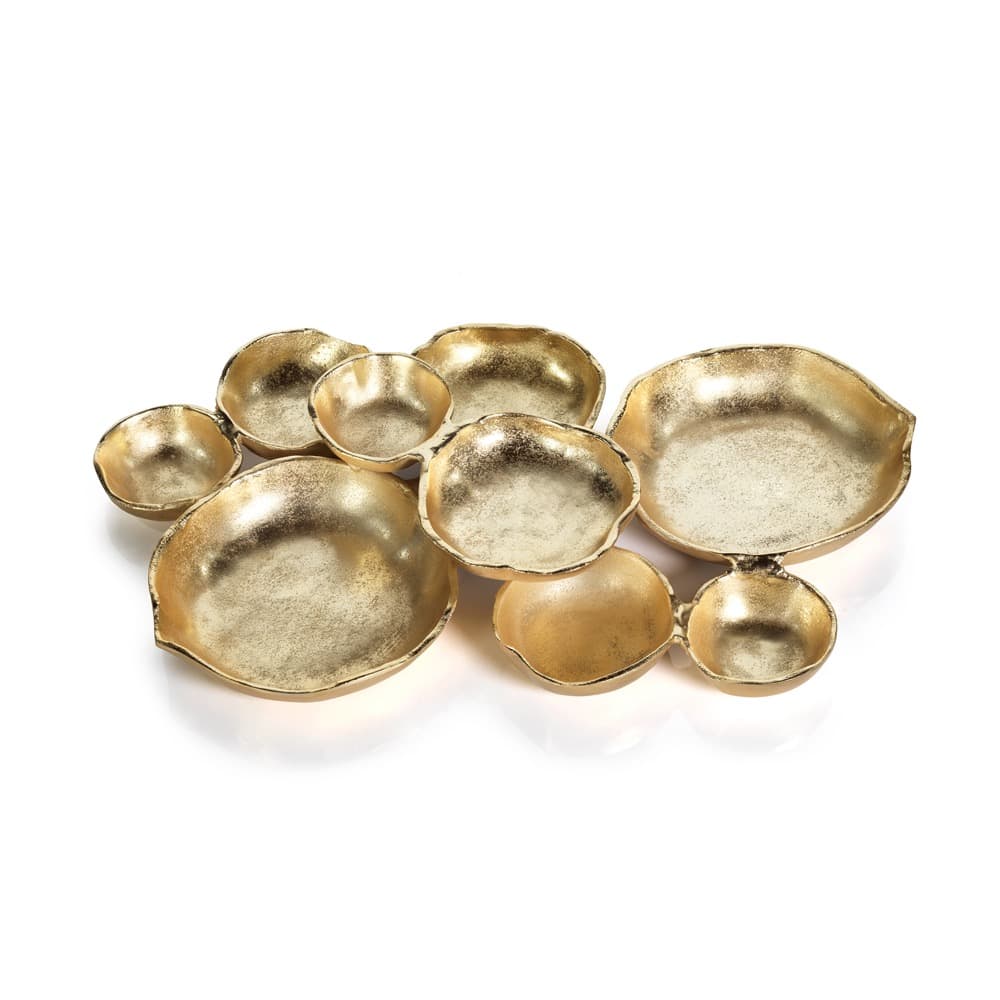 Cluster of Nine Gold Serving Bowls by Zodax