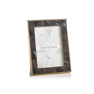 Natural Horn Photo Frames with Brass Trim in 2 Sizes by Zodax