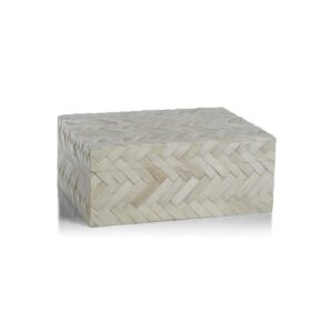 White Bone Braided Boxes in 3 Sizes by Zodax