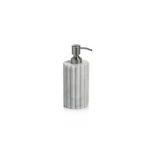 Camogli Fluted White Marble Soap or Lotion Dispenser by Zodax