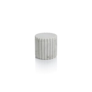 Camogli Fluted White Marble Canister & Lid by Zodax