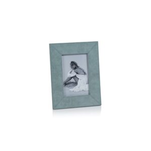 Suede Lux Cote D'Azur Blue Photo Frame for 4 x 6 Photo by Zodax