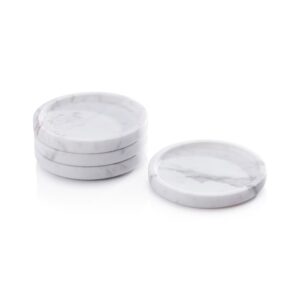 Marble Volakas White Coasters, Set of 4 by Zodax