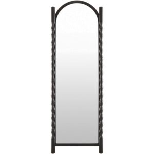 Bellinda Pine Accent Mirror in Black by Livabliss