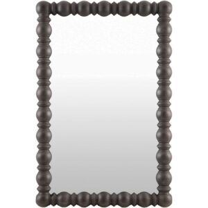 Brennan Pine Accent Mirror in Black by Livabliss