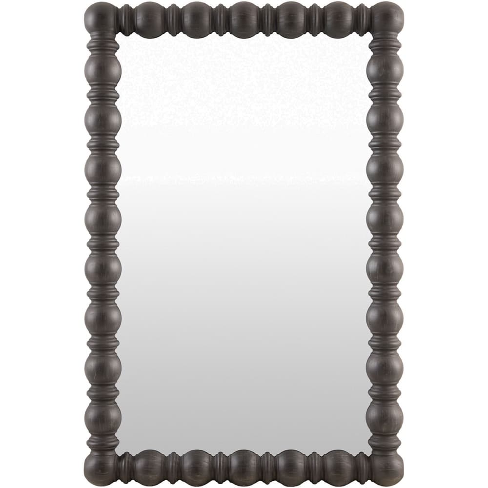 Brennan Pine Accent Mirror in Black by Livabliss