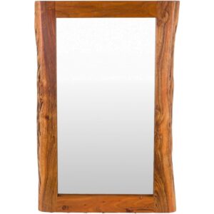 Edge Wood Accent Mirror in Brown by Livabliss