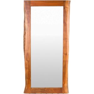 Edge Wood Accent Mirror in Brown by Livabliss