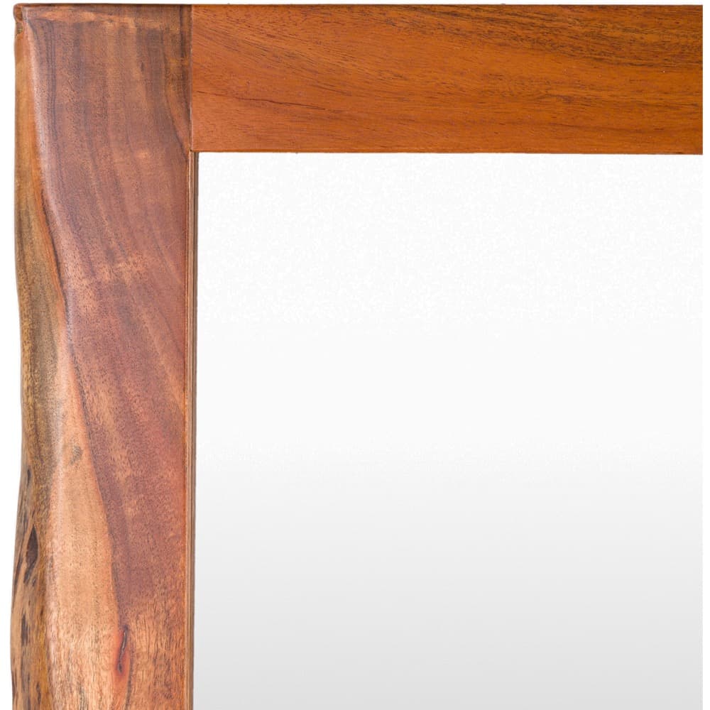 Edge Wood Accent Mirror in Brown by Livabliss - Image 2