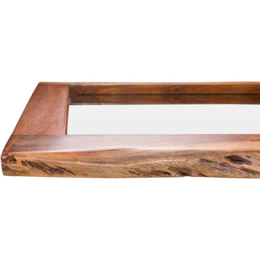 Edge Wood Accent Mirror in Brown by Livabliss - Image 3