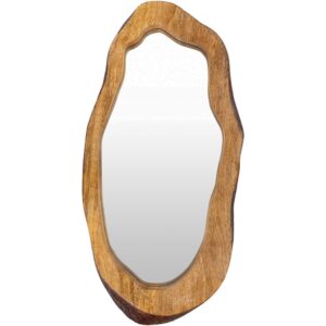 Edge Wood Accent Mirror in Brown by Livabliss