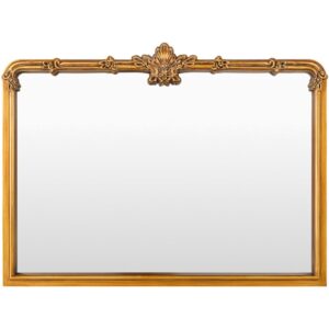 Highclere Manufactured Wood Mantel Mirror in Gold by Livabliss