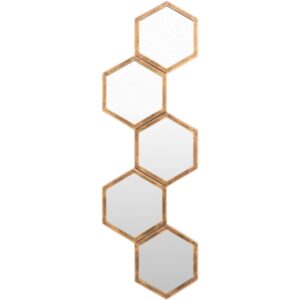Honeycomb Iron Accent Mirror in Gold by Livabliss