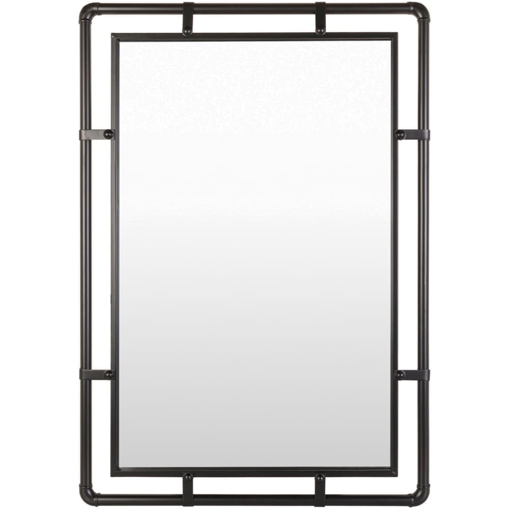 Indus Steel Accent Mirror in Black by Livabliss