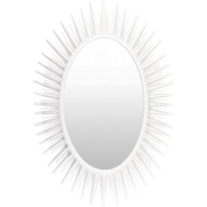 Nihal Iron Accent Mirror in White by Livabliss
