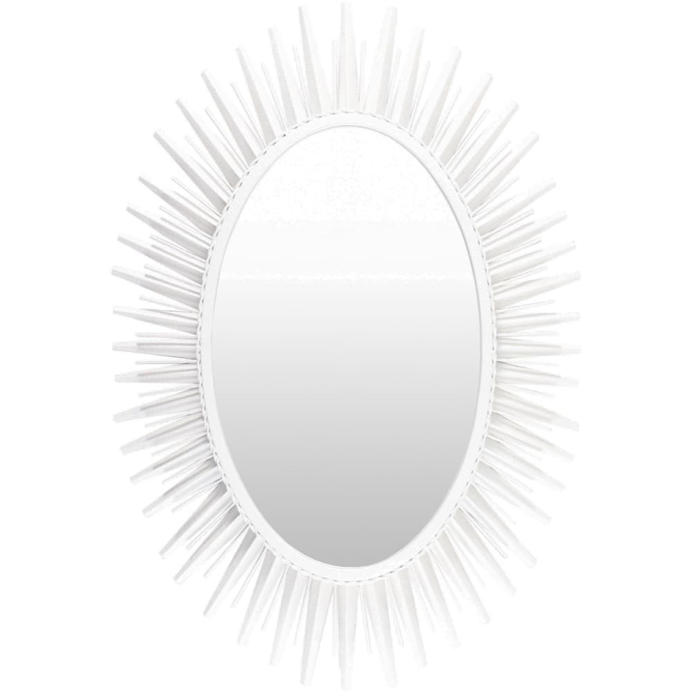 Nihal Iron Accent Mirror in White by Livabliss