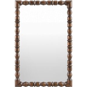 Elisaveta Manufactured Wood Accent Mirror in Dark Brown by Livabliss