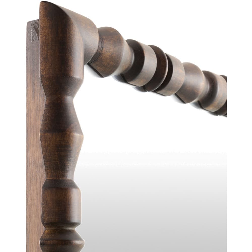 Elisaveta Manufactured Wood Accent Mirror in Dark Brown by Livabliss - Image 2