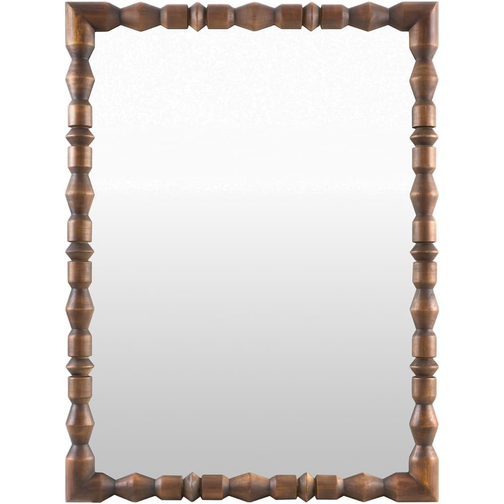 Elisaveta Manufactured Wood Accent Mirror in Dark Brown by Livabliss