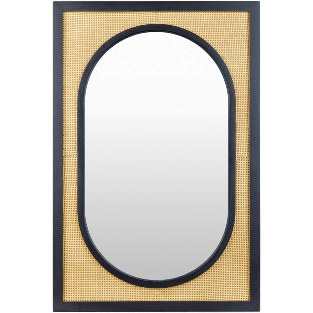 Sulawesi Rattan Accent Mirror in Black by Livabliss