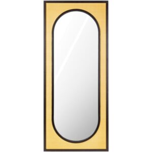 Sulawesi Rattan Full Length Mirror in Black by Livabliss