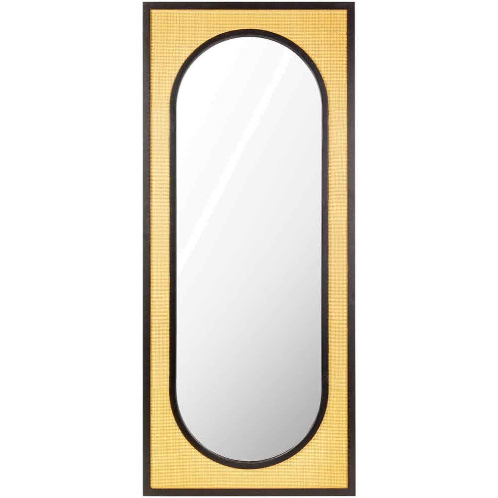 Sulawesi Rattan Full Length Mirror in Black by Livabliss