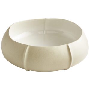 Large Gloss White Cotton Ceramic Bowl by Cyan Design