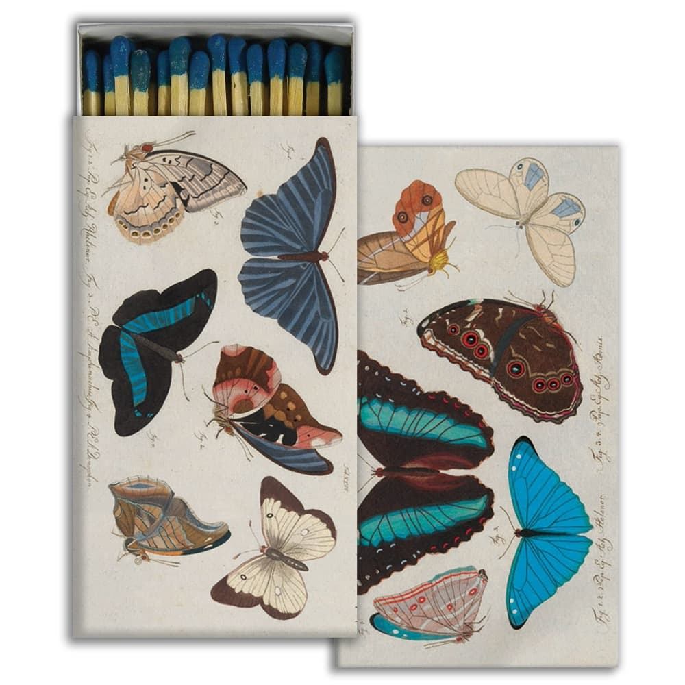 Blue Butterflies Matches Set of 6 by HomArt