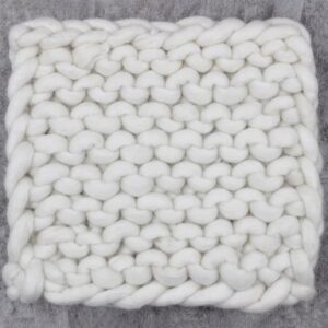 Chain Knitted White Wool Trivet by BIDKhome